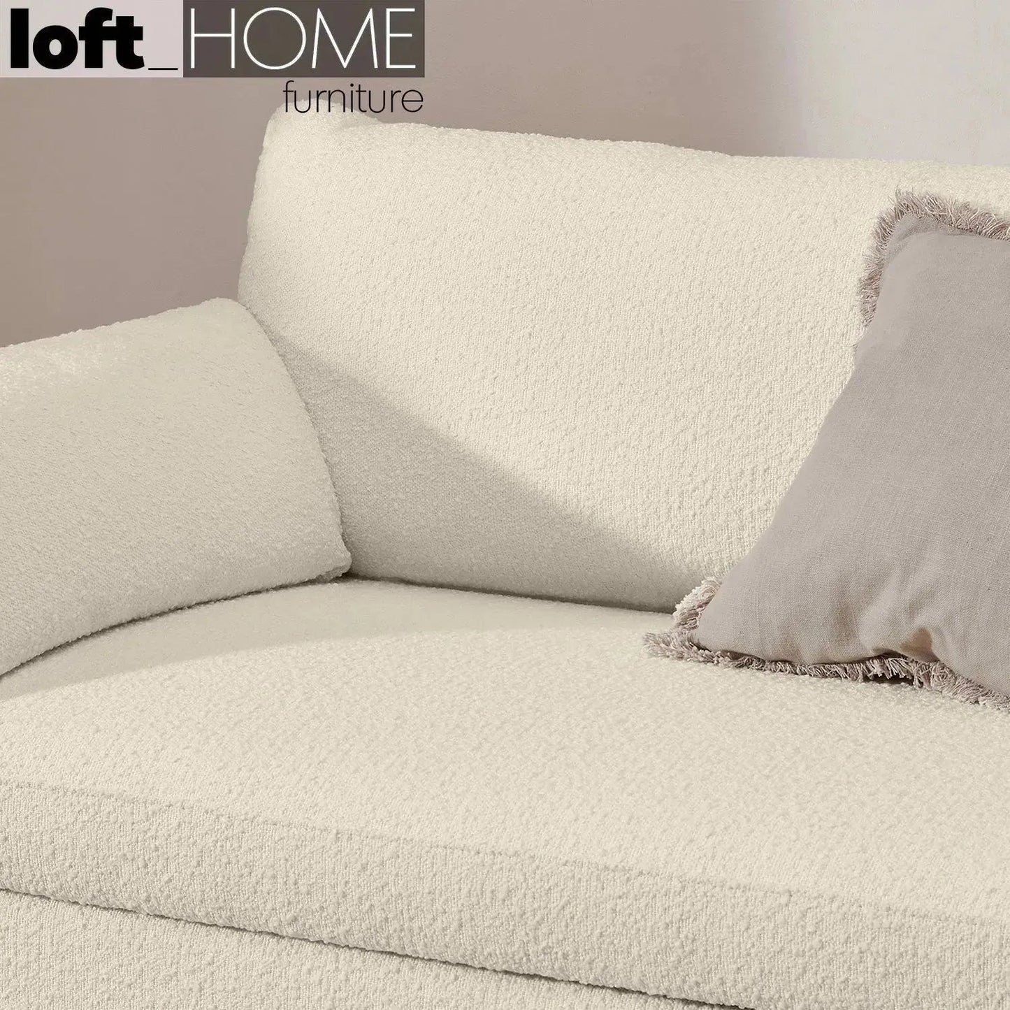 Modern Boucle Sofa Bed HITOMI WHITEWASH