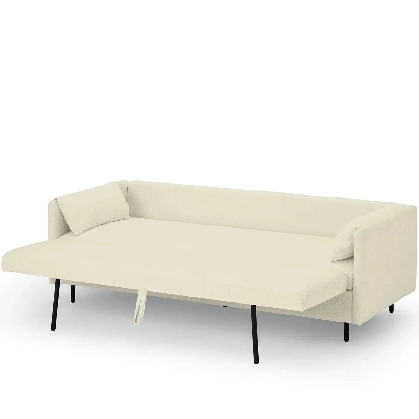 Modern Boucle Sofa Bed HITOMI WHITEWASH