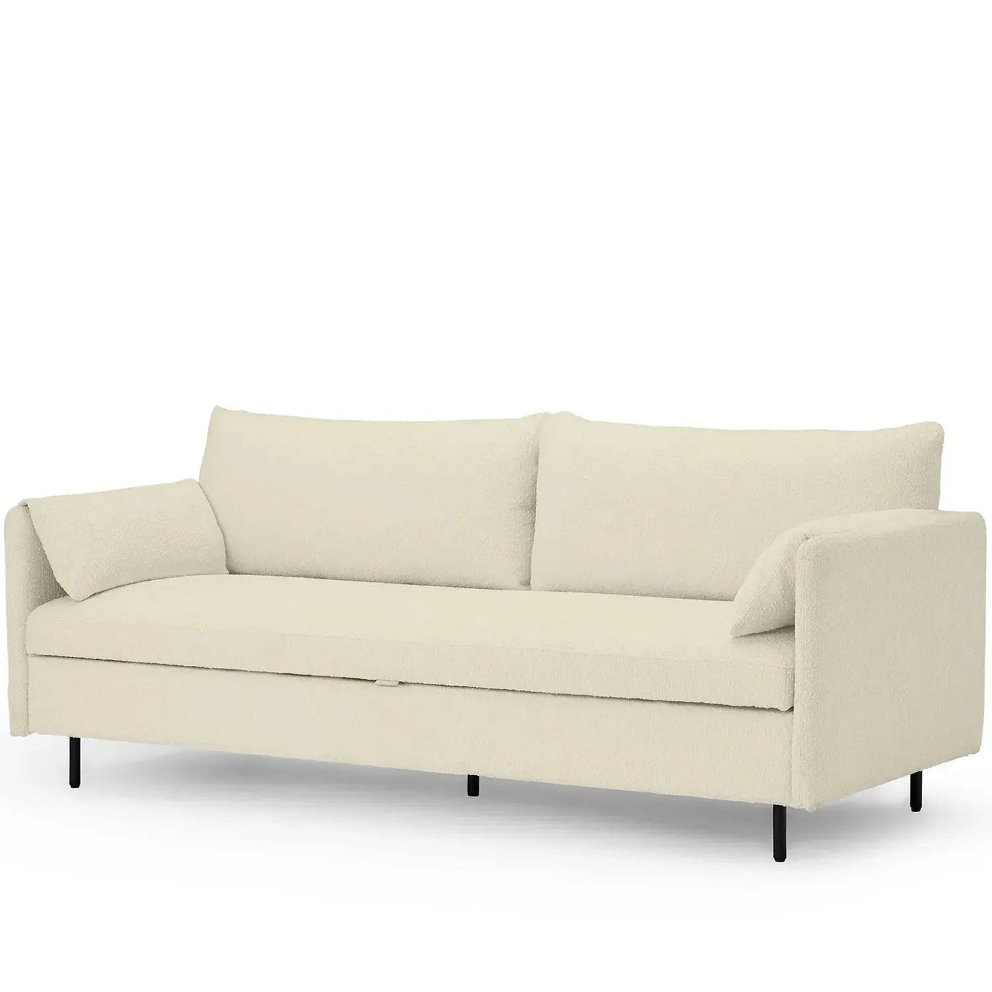 Modern Boucle Sofa Bed HITOMI WHITEWASH