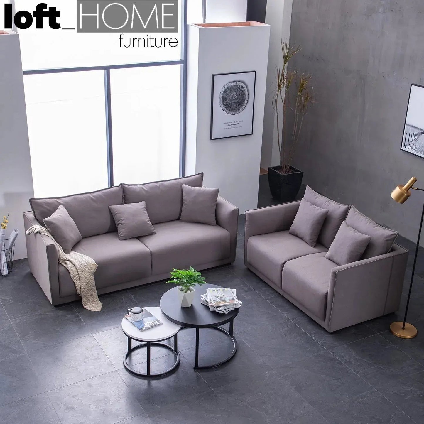 Modern Fabric 2 Seater Sofa ADAM