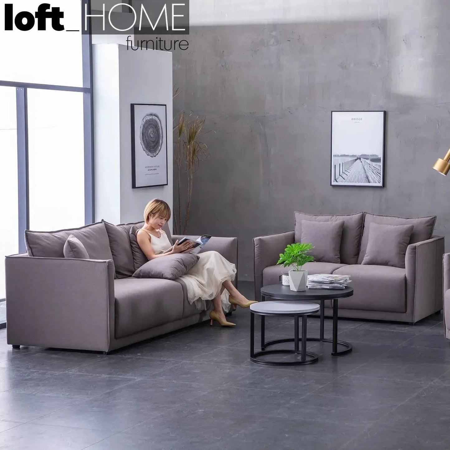 Modern Fabric 2 Seater Sofa ADAM