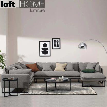 Modern Fabric L Shape Sectional Sofa MALINI 3+3+L