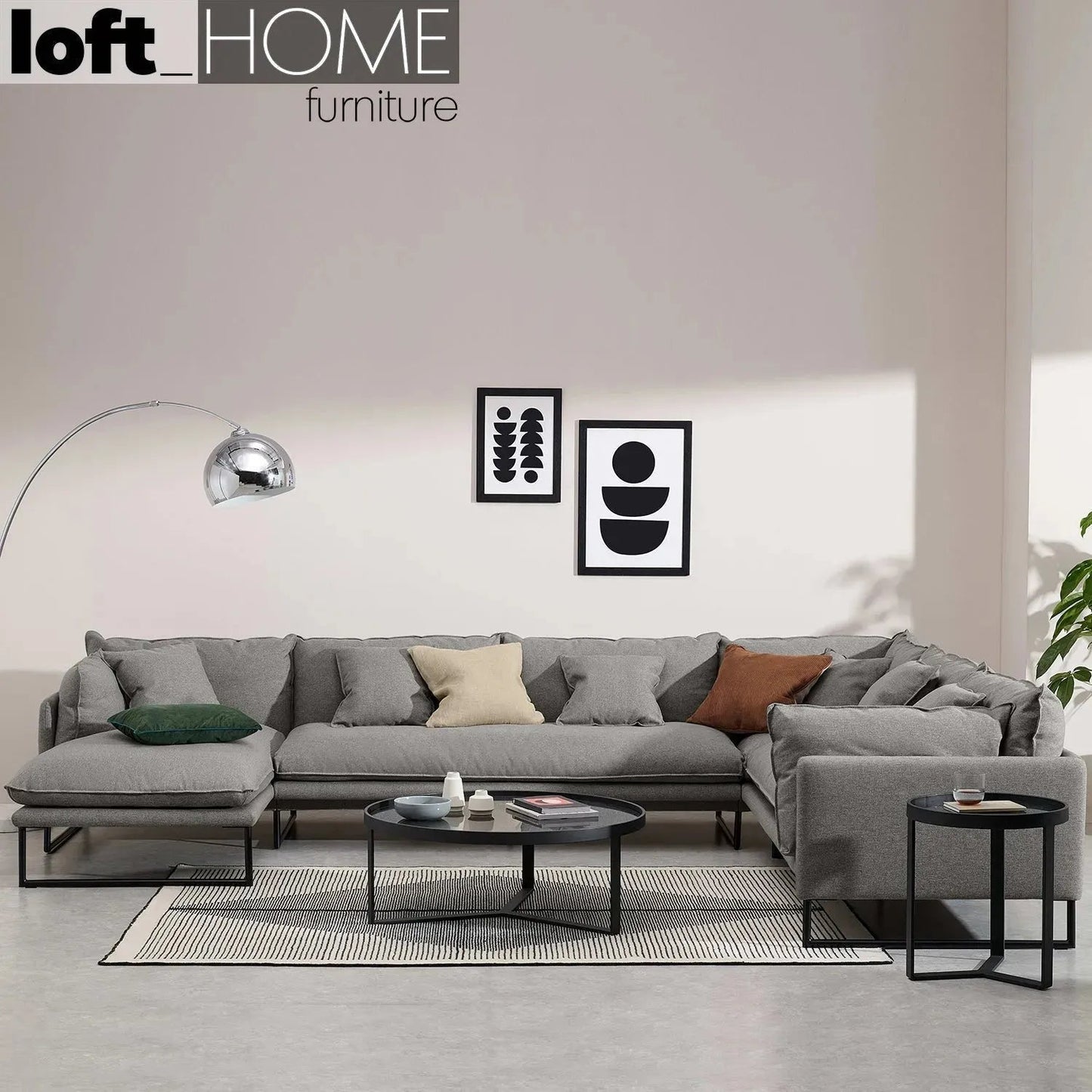 Modern Fabric L Shape Sectional Sofa MALINI 3+3+L