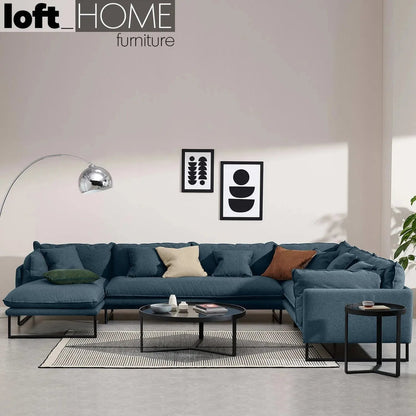 Modern Fabric L Shape Sectional Sofa MALINI 3+3+L