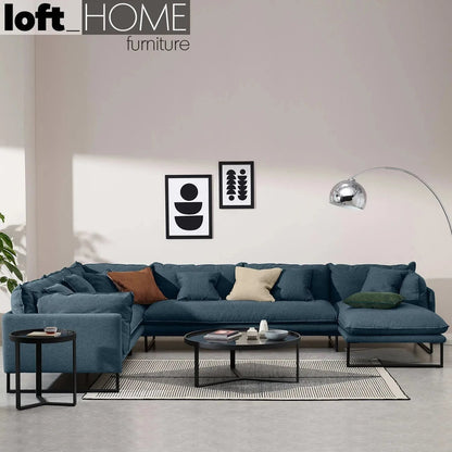 Modern Fabric L Shape Sectional Sofa MALINI 3+3+L