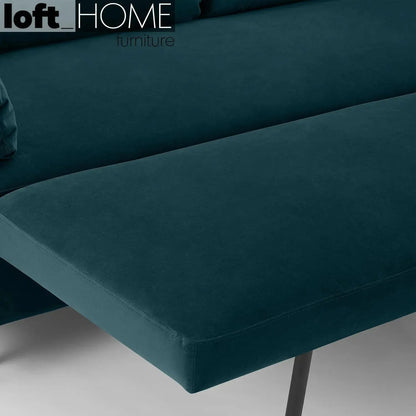 Modern Velvet Sofa Bed HITOMI STEEL BLUE