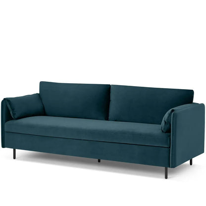 Modern Velvet Sofa Bed HITOMI STEEL BLUE