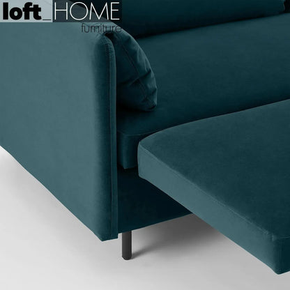 Modern Velvet Sofa Bed HITOMI STEEL BLUE